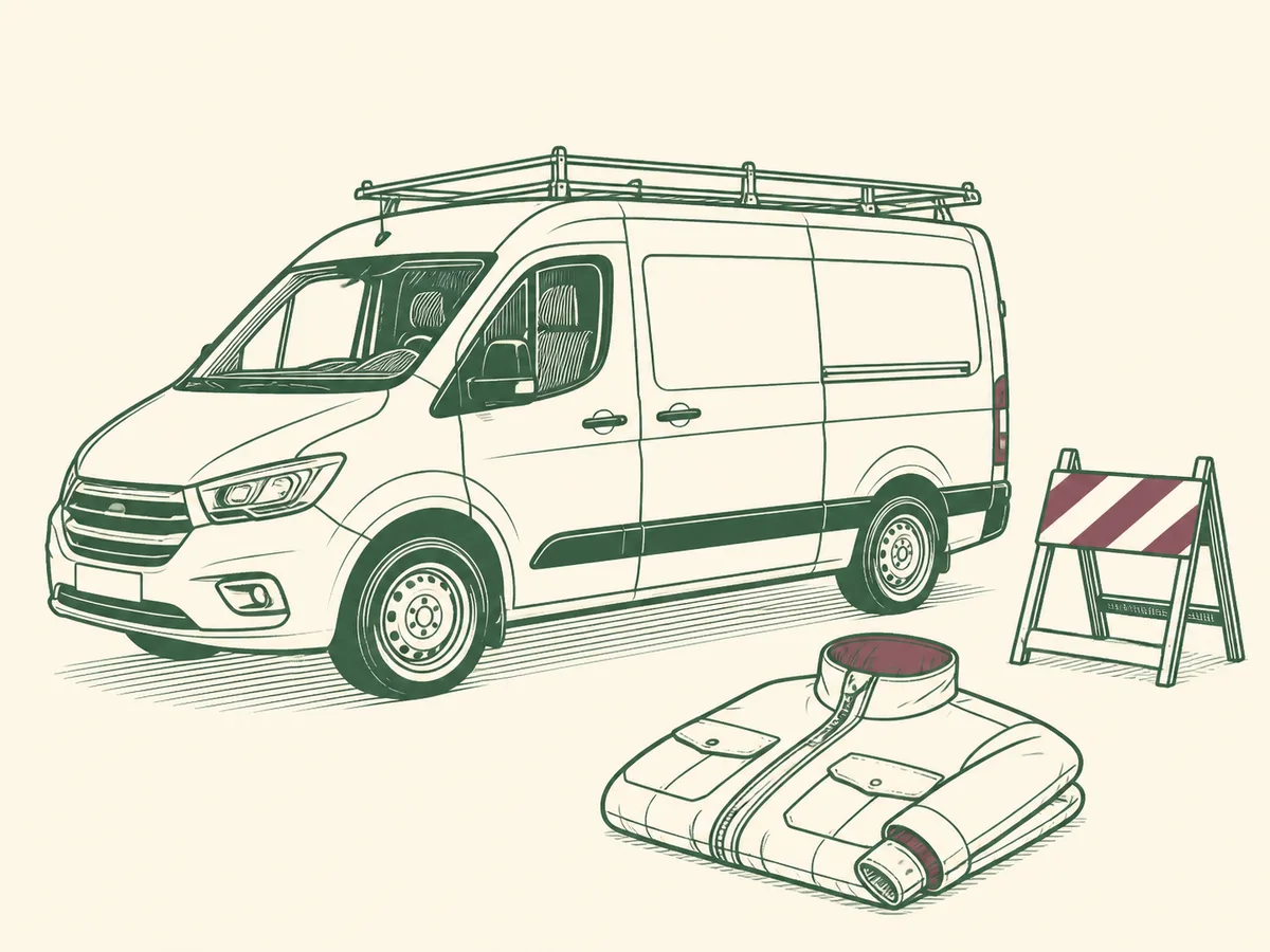 Illustration d’un artisan et de son utilitaire