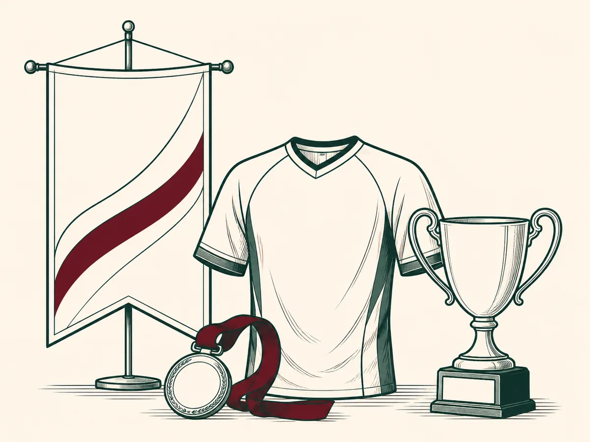 Illustration d’un événement avec banderole, maillot et trophée